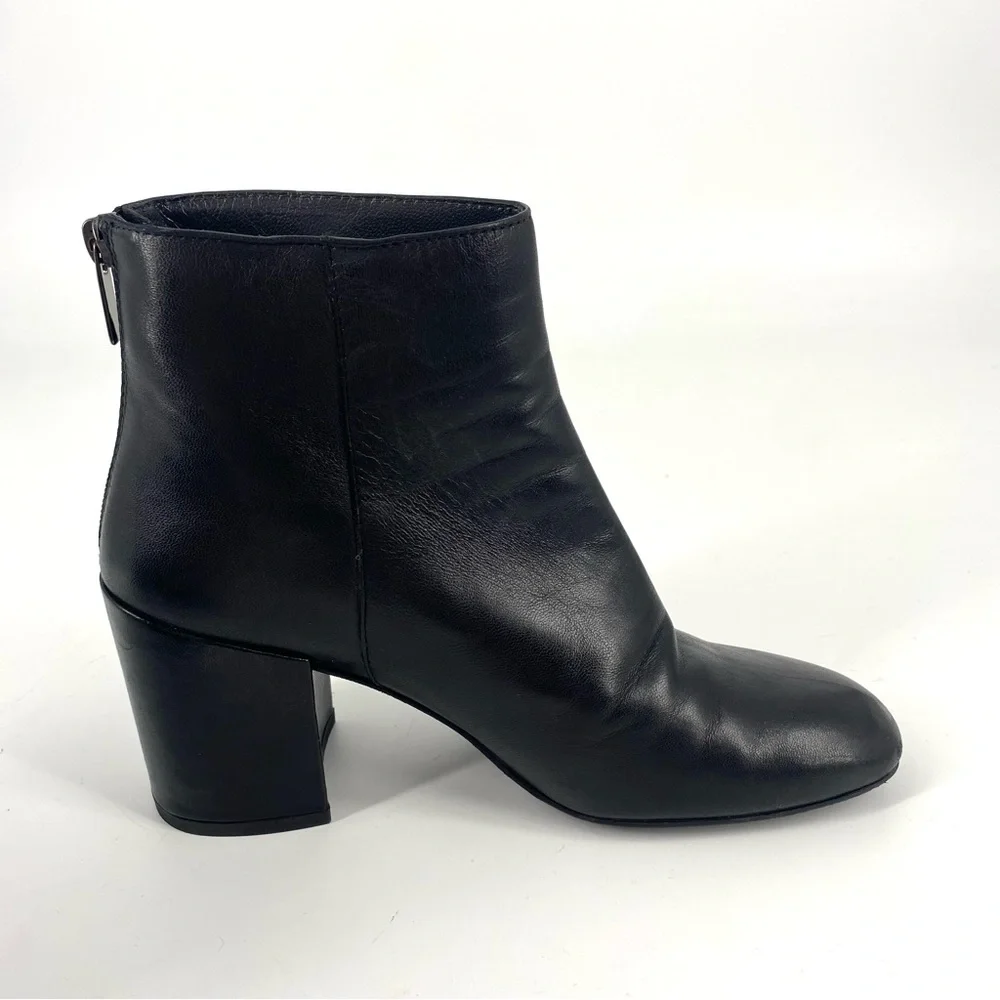 Stuart Weitzman Women's Bacari Leather High-Heel Black Booties - Picture 6 of 10